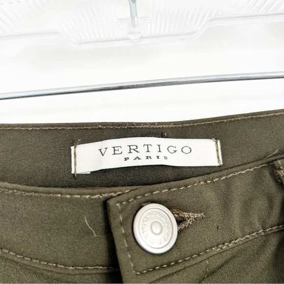Vertigo Paris Made in France Green Nylon Blend Stretch Trouser Pants Size US 8 - Picture 4 of 9